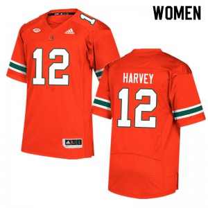 #12 Jahfari Harvey Miami Hurricanes Women Alumni Jerseys Orange