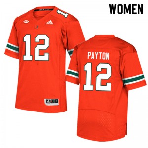 #12 Jeremiah Payton University of Miami Women NCAA Jersey Orange