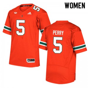 #5 N'Kosi Perry Hurricanes Women University Jersey Orange