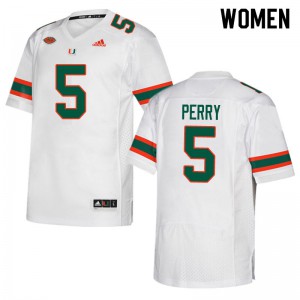 #5 N'Kosi Perry Miami Women Football Jersey White