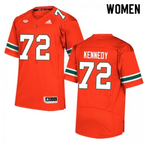 #72 Tommy Kennedy Miami Women NCAA Jerseys Orange
