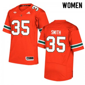 #35 Zac Smith Miami Women High School Jerseys Orange