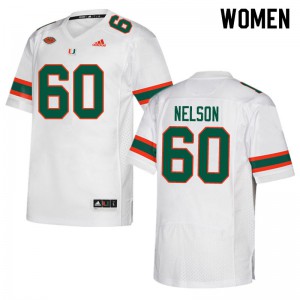 #60 Zion Nelson Miami Women Stitched Jersey White
