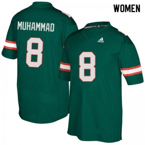 #8 Al-Quadin Muhammad Miami Women NCAA Jerseys Green