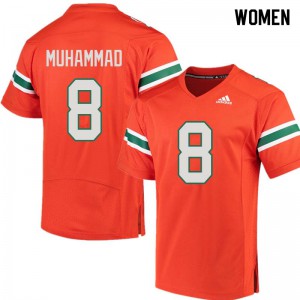 #8 Al-Quadin Muhammad University of Miami Women Player Jersey Orange
