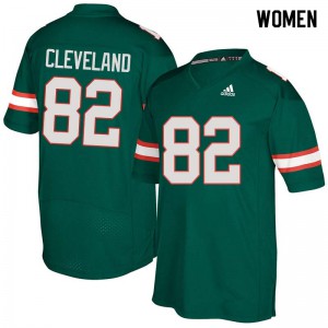 #82 Asante Cleveland Miami Women University Jerseys Green