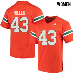 #43 Brian Miller Miami Women Alumni Jerseys Orange