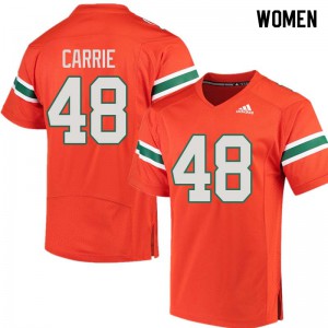#48 Calvin Carrie Miami Women Embroidery Jerseys Orange