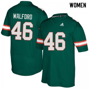 #46 Clive Walford Miami Women Stitched Jersey Green