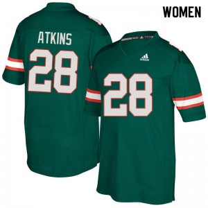 #28 Crispian Atkins Miami Women Embroidery Jersey Green