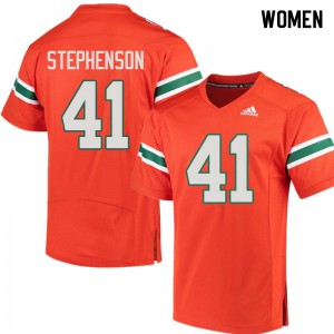 #41 Darian Stephenson University of Miami Women Official Jersey Orange