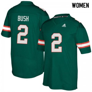 #2 Deon Bush Hurricanes Women College Jerseys Green