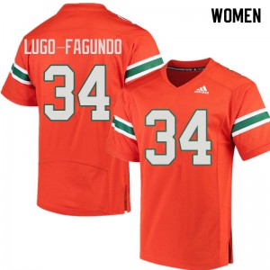 #34 Elias Lugo-Fagundo Hurricanes Women Alumni Jersey Orange