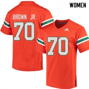 #70 George Brown Jr. Hurricanes Women Official Jersey Orange