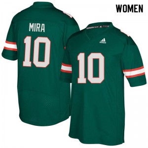 #10 George Mira Miami Women Stitched Jersey Green