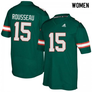 #15 Gregory Rousseau University of Miami Women Stitched Jersey Green