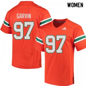 #97 Jonathan Garvin Miami Women NCAA Jerseys Orange