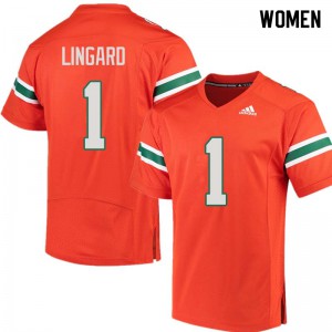 #1 Lorenzo Lingard University of Miami Women Player Jerseys Orange
