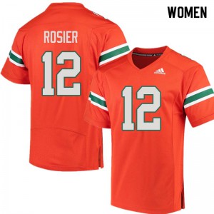 #12 Malik Rosier University of Miami Women Official Jersey Orange