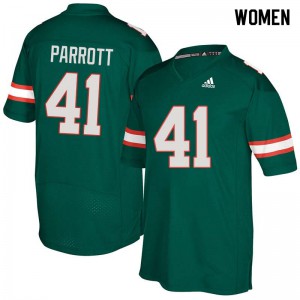 #41 Michael Parrott University of Miami Women Stitch Jersey Green