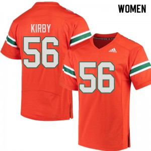 #56 Raphael Kirby Miami Women College Jerseys Orange