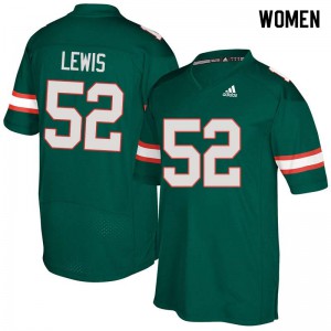#52 Ray Lewis Miami Women Football Jersey Green
