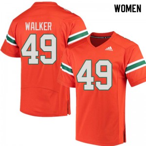 #49 Shawn Walker Hurricanes Women Football Jerseys Orange