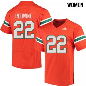 #22 Sheldrick Redwine Miami Women College Jersey Orange