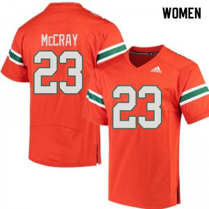 #23 Terry McCray Hurricanes Women High School Jerseys Orange