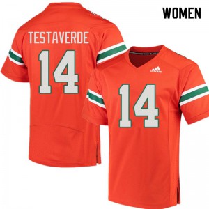 #14 Vinny Testaverde University of Miami Women Player Jersey Orange