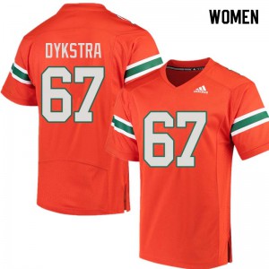 #67 Zach Dykstra Hurricanes Women Stitch Jerseys Orange