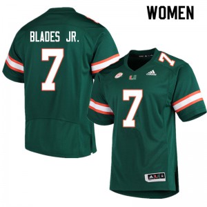 #7 Al Blades Jr. Miami Women Stitch Jersey Green