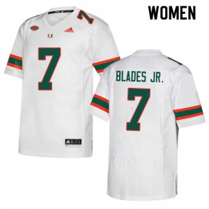 #7 Al Blades Jr. Miami Women NCAA Jersey White
