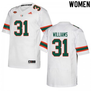 #31 Avantae Williams Hurricanes Women College Jerseys White