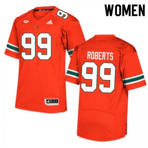 #99 Elijah Roberts Hurricanes Women College Jerseys Orange