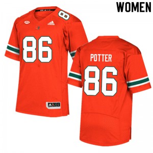 #86 Fred Potter University of Miami Women Official Jersey Orange