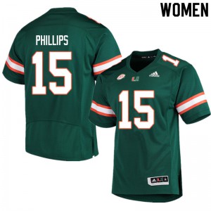 #15 Jaelan Phillips Miami Women Player Jerseys Green