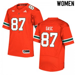 #87 Matias Gasc Miami Hurricanes Women Alumni Jersey Orange