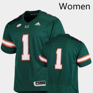 #00 Custom Miami Women Limited College Jerseys Green