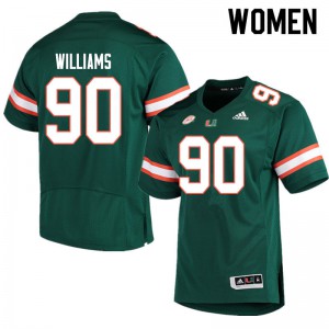 #90 Quentin Williams Hurricanes Women Official Jersey Green