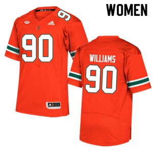 #90 Quentin Williams Miami Women University Jersey Orange