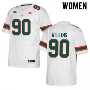 #90 Quentin Williams University of Miami Women Player Jerseys White