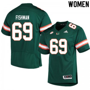 #69 Sam Fishman Miami Women University Jerseys Green