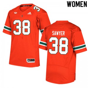 #38 Shane Sawyer University of Miami Women Alumni Jersey Orange