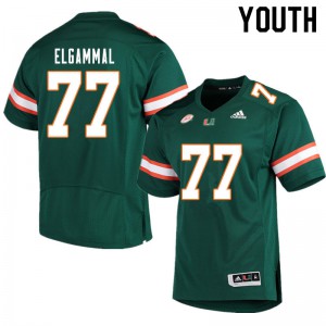#77 Adam ElGammal University of Miami Youth College Jerseys Green
