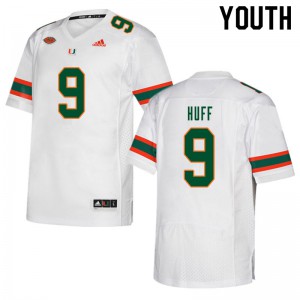 #9 Avery Huff Miami Youth NCAA Jersey White