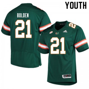 #21 Bubba Bolden Miami Youth Official Jerseys Green