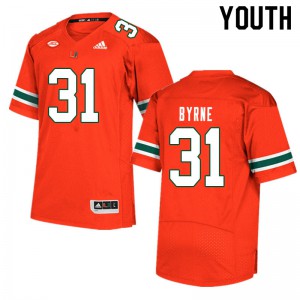 #31 Connor Byrne Miami Youth Stitched Jerseys Orange