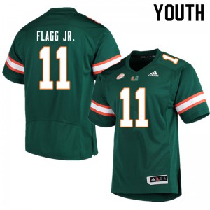 #11 Corey Flagg Jr. University of Miami Youth Official Jerseys Green