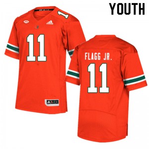#11 Corey Flagg Jr. University of Miami Youth Official Jerseys Orange